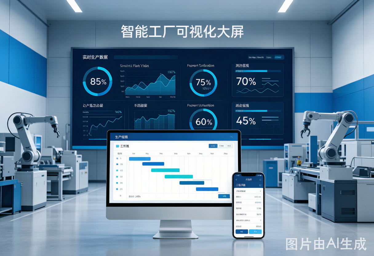 车间大屏与手机报工界面